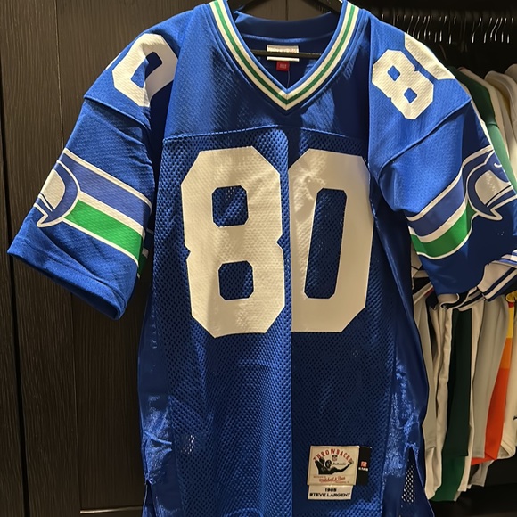 Steve Largent Seattle Seahawks NFL Mitchell & Ness Authentic Jersey - Royal Blue - Picture 1 of 12